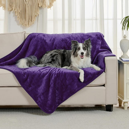 Yaning Soft Waterproof Blanket for Bed Couch Sofa, Dark Purple, 127x152cm