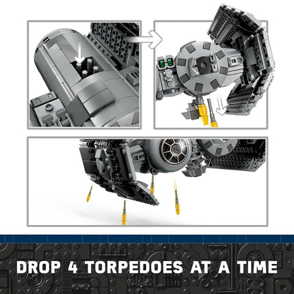 LEGO Star Wars 75347 TIE Bomber Building Toy - Starship Model incl. a Gonk Droid Figure & Darth Vader Minifigure with a Lightsaber - Gift for 9+ Year Old Boys