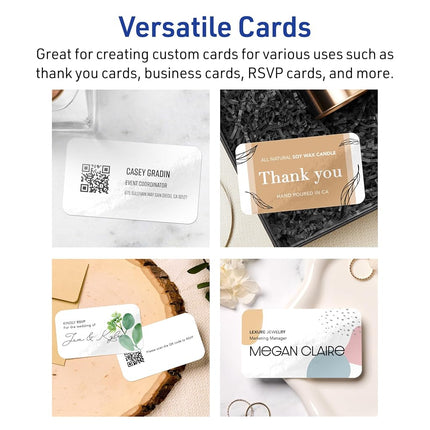 Avery Printable Rectangle Rounded Corner Business Cards, Sure Feed Technology, 2" x 3-1/2", Glossy White Cardstock, Print-To-The-Edge, Laser/Inkjet Printable, 400 Total