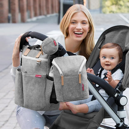 Skip Hop Grab and Go Double Bottle Bag, Grey Melange