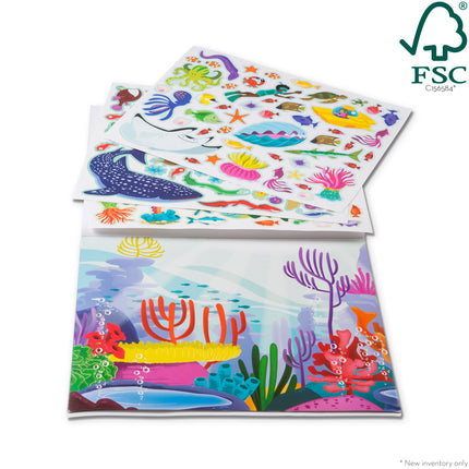 Melissa & Doug Bloc de actividades de pegatinas reutilizables - Bajo el mar - Certificado FSC