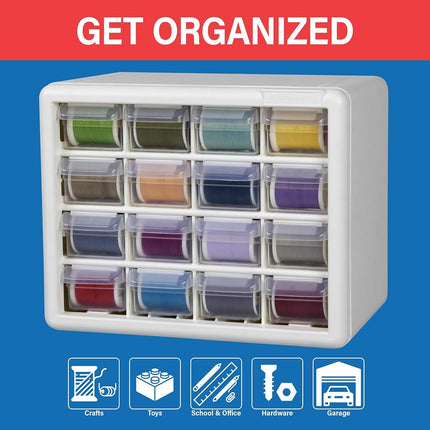 Akro-Mils 10716 16-Drawer Plastic Drawer Storage Cabinet for Garage Organization, Bead Organizer, Lego Storage, Teacher Toolbox, Makeup Organizer, 10-1/2-Inch W x 6-1/2-Inch D x 8-1/2-Inch H, Black