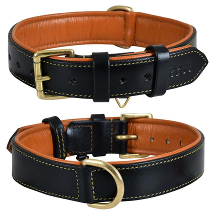 Genuine Leather Dog Collar | Black | Full Grain, H