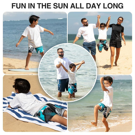 Kanu Surf Bañador de natación de playa de secado rápido UPF 50+ para niños, Vertigo Black, 7