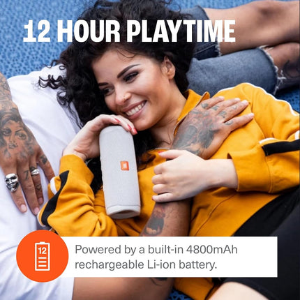 JBL Flip 5 Waterproof Portable Wireless Bluetooth Speaker Bundle with divvi! Protective Hardshell Case - White