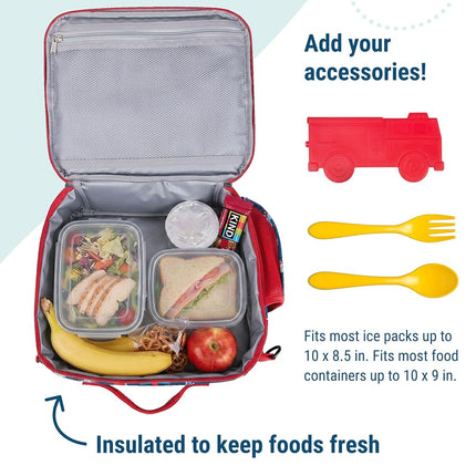 Wildkin Kids ECO rPET Insulated Lunch Box – Keeps Food Hot or Cold, Easy-Clean Lining, Mesh Pockets & BPA-Free – Boys & Girls, Ideal for School, Travel & Daycare – Transportation