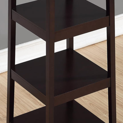 Roundhill Furniture Vassen Coat Rack with 3-Tier Storage Shelves, Espresso