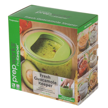 PrepWorks by Progressive Fresh Guacamole ProKeeper Plastic Kitchen Storage Container with Air Tight Lid, Green