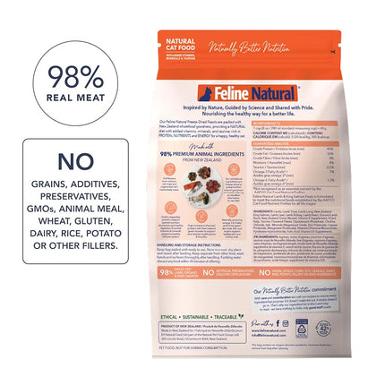 Feline Natural Lamb and King Salmon Freeze-Dried Cat Food, Grain-Free, 320g