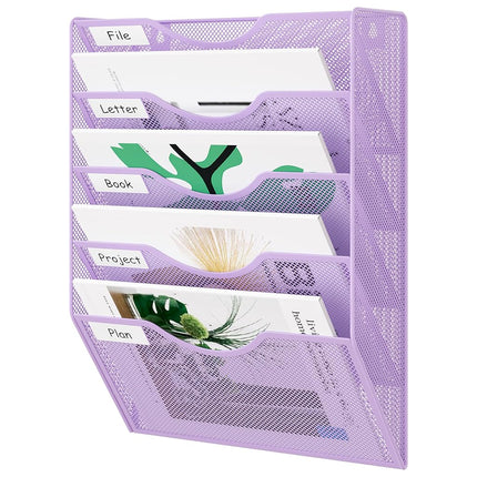 EasyPAG Wall File Organizer 5 Tier Hanging Paper F