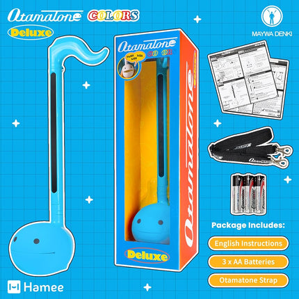 Instrumento musical electrónico Otamatone Deluxe para adultos, sintetizador portátil, música eléctrica digital de Japón por Cube/Maywa Denki, regalos geniales, azul [manual en inglés]