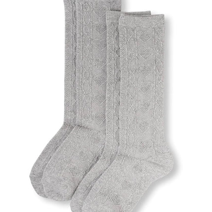 Lot de 2 paires de chaussettes The Children's Place pour filles, gris chiné, 1-2