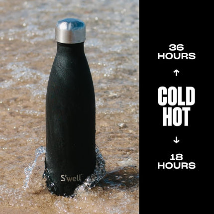 S'well Insulated Water Bottle Thermal Drinking Bottle, 500 ml, Onyx Edition 2, 10017-B17-00401