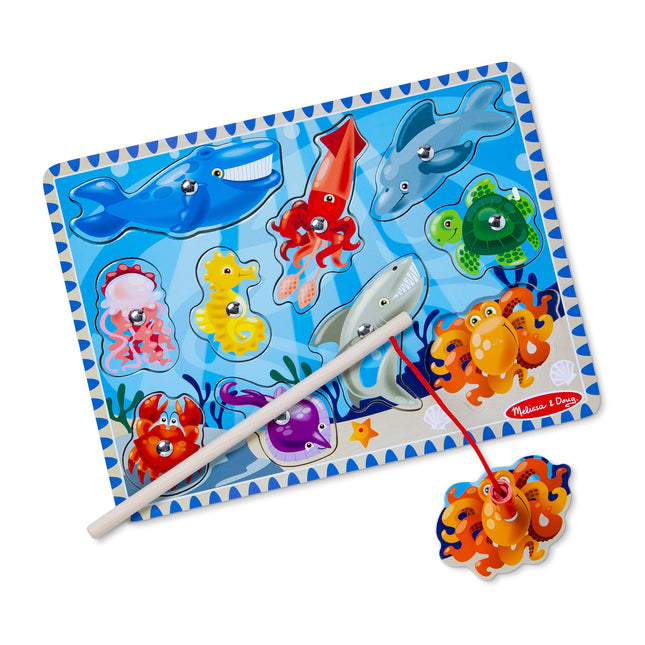 Melissa & Doug Magnetic Wooden Fishing Game | Toys