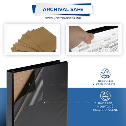 Samsill Durable 1 Inch Binder, Made in The USA, D Ring Binder, Customizable Clear View Cover, Basic Assortment, 4 Pack, Each Holds 225 Pages