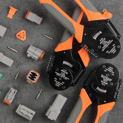 IWISS Closed Barrel Crimper 4 Way Indent,8 Impression Type for Deutsch Solid Contacts gage 14,16&18(IWD-16)