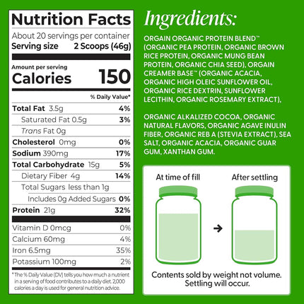 ORGAIN Organic Plant Protein Vanilla 2.0 Ib