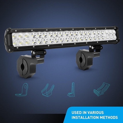 Nilight - 90020D 4PCS Mounting Bracket Kit LED Off-Road Light Horizontal Bar Tube Clamp Roof Roll Cage Holder, Black