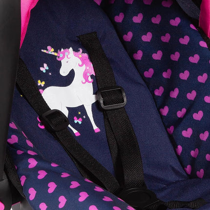 Bayer Design 67954AA Doll car seat, with sun canopy, adjustable handle, harness, for dolls up to 46 cm, attachable to Neo Vario, Xeo dolls prams, for children 3+ age