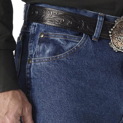 Wrangler Men's Premium Performance Cowboy Cut Slim Fit Jean, Dark Stone, 40W x 32L