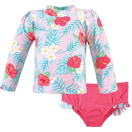 Hudson Baby Conjunto de protector de erupción unisex para bebé, floral tropical, 3-6 meses, protector de erupción, flores