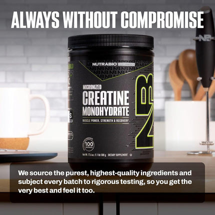 NutraBio - 100% Pure Creatine Monohydrate Powder - 1.1 lbs.
