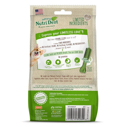 Nylabone Nutri Dent Dog Dental Chews - Natural Dog Teeth Cleaning & Breath Freshener - Dental Treats for Dogs - Fresh Breath Flavor, Mini (32 Count)