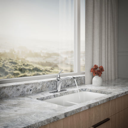Kohler 30470-CP Rival Single Handle Swing Spout Kitchen Faucet, Polished Chrome, 1.5 gpm
