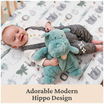 GUND Baby Oh So Snuggly Hippo Large Plush Stuffed Animal for Babies and Infants, Teal, 12.5”