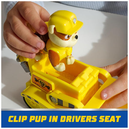 Paw Patrol, Rubble’s Bulldozer Toy Truck with Collectible Action Figure, Sustainably Minded Kids Toys for Boys & Girls Ages 3 and Up