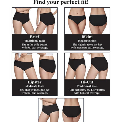 Fruit of the Loom Ladies Briefs (Pack of 6), Assorted, L