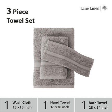 LANE LINEN 6 Piece Ultra Thick & Absorbent Bath Towel Set — 100% Soft Cotton — 2 Bath Towels, 2 Hand Towels, 2 Face Towels — Quick Dry, Hotel Quality (Blue)