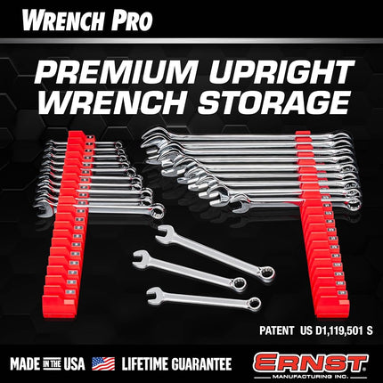 Ernst Manufacturing 20 Wrench Organizer - Black, Plastic, Wrench Organizer, Storage Rack, Workshop, Toolbox