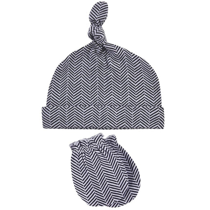 Hudson Baby Ensemble bonnet et moufles anti-éraflures en coton pour bébé unisexe, Vintage Little Man, 0-6 mois