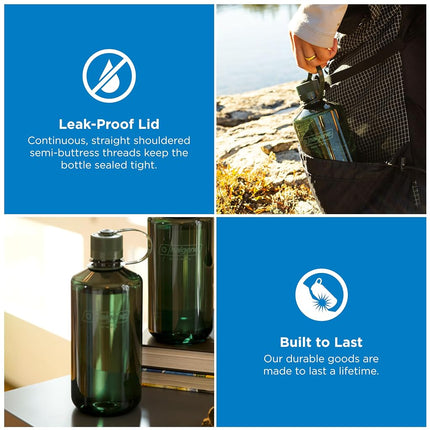 Nalgene Sustain Tritan BPA-Free Water Bottle Made with Material Derived from 50% Plastic Waste, 32 OZ, Narrow Mouth, Jade