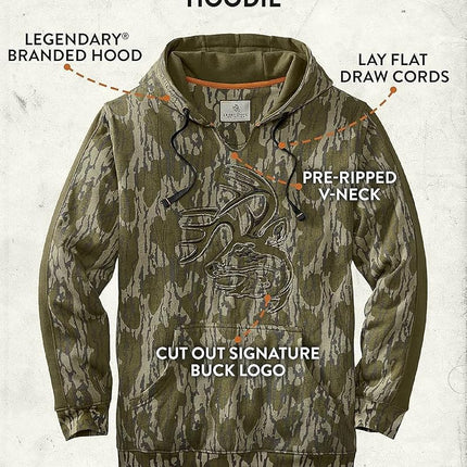 Legendary Whitetails Men's Camo Outfitter Hoodie, Mossy Oak Bottomland, S