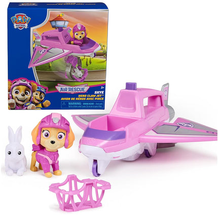 Paw Patrol: Air Rescue Skye Action Figure & Hero Claw Jet Plane with Retractable Claw, Rescue Basket & Bunny, Kids Toys for Boys & Girls Ages 3+