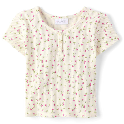 The Children's Place Girls' Basic Short Sleeve Kni