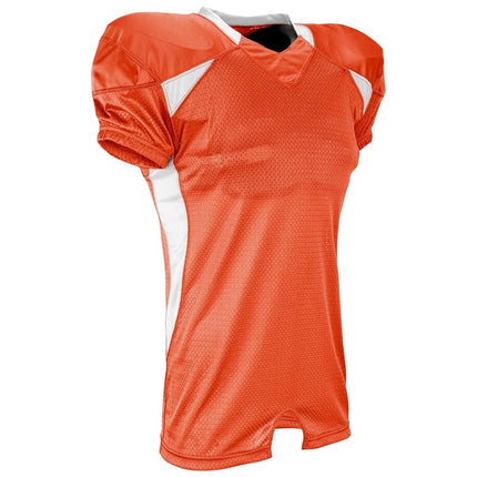 CHAMPRO Boys' Huddle Stretch Polyester Dazzle Youth Football Game Jersey Orange, White