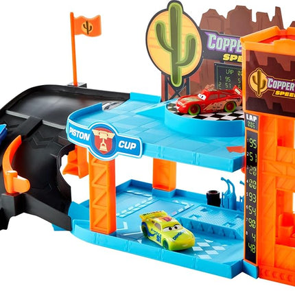 Disney and Pixar Cars Glow Racers Playset & 3 Toy 