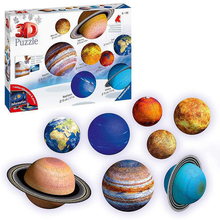 Ravensburger 3D Puzzle Ball - Solar System - Ages 9+, 54 Pieces