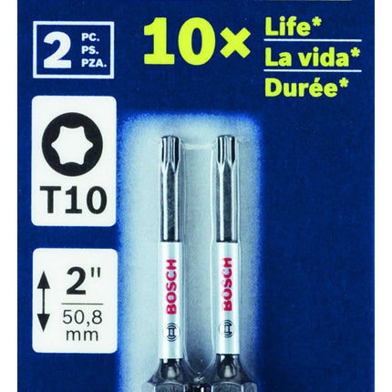 BOSCH ITT10202 2-Pack 2 in. Torx #10 Impact Tough Screwdriving Power Bits