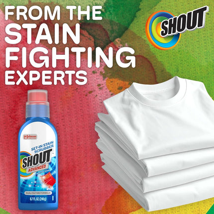Shout Advanced Stain Remover for Clothes with Scrubber Brush, 8.7 oz