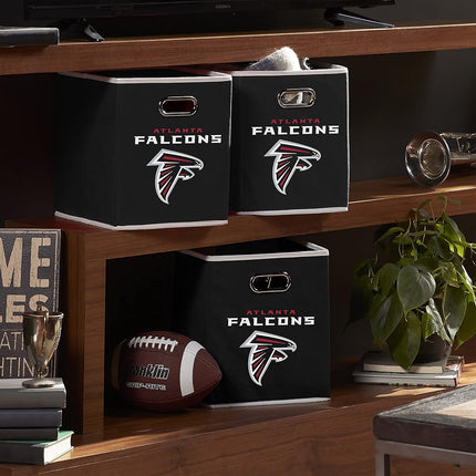 Franklin Sports NFL Atlanta Falcons Collapsible Storage Bin NFL Folding Cube Storage Container Fits Bin Organizers Fabric NFL Team Storage Cubes One Size