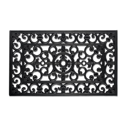 DII Modern Indoor/Outdoor Easy Clean Rubber Entry Way Doormat for Patio, Front Door, All Weather Exterior Doors, 18 x 30 - Scroll