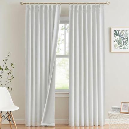Vision Home White Pinch Pleated Full Blackout Curt