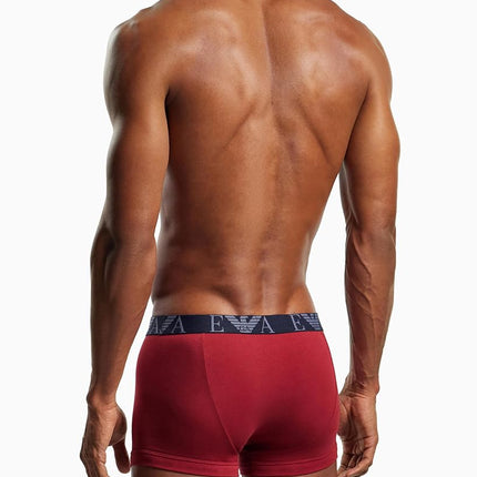 Emporio Armani Man's Bold Monogram 3-Pack Trunk Blue S
