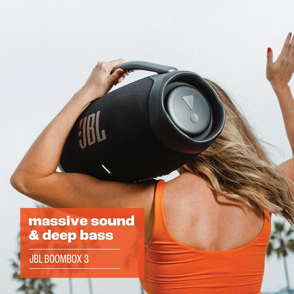 JBL Boombox 3 Portable Bluetooth Speaker, 180 W Power, 24 Hour Playback, Waterproof and Dust Resistant IP67 - Squad