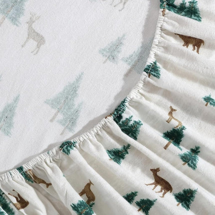 Eddie Bauer Warm Breathable Cotton Flannel Bedding with Deep Pockets, Brushed for Extra Softness, Cozy Home Decor, Oeko-Tex Certified, Deer Hollow, Twin