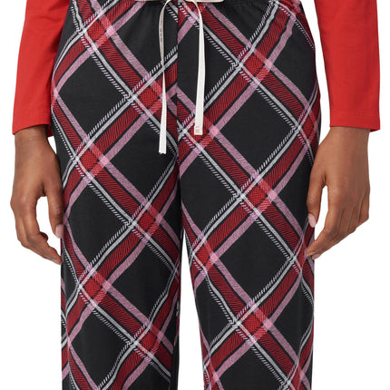 HUE womens Sleep and Lounge Pajama Separates, Christmas and Holiday Collection, Black Perfect Plaid - Sleep Pant, M